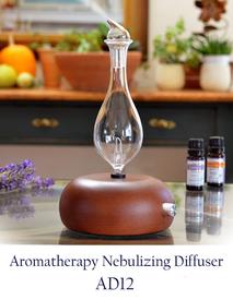 Nebulizer-Diffuser-Rounded Dark Wood Beech Base