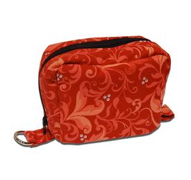 Essential Oil Case-Red Pink Flourishes Scrolls-Small Travel Size
