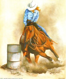 Cowgirl Barrel Racing Print