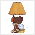 Cowboy Table Clock Lamp