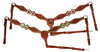 Diamonds and Rhinestones Floral Breast Collar by Ozark Leather, Lime Green and Purple