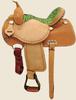 Exotic Champion, Lime Green Barrel Saddle by Ozark Leather