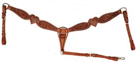 Floral Scalloped Heart Breast Collar by Ozark Leather