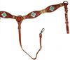 Turquoise and Rawhide Breast Collar by Ozark Leather