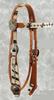 White Zebra Hair on Hide Browband Headstall by Ozark Leather