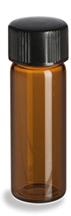 4 ml. (1 Dram) Amber Glass with Black Phenolic Cap and Orifice Reducer