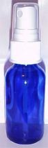 1 oz. Cobalt Blue Glass Bottle with White Fine Mist Sprayer