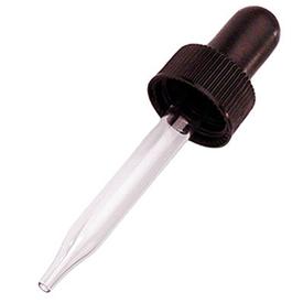 Glass Dropper with Black Bulb - Fits 1 oz. and 2 oz. Pkg. of 4