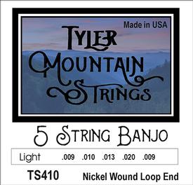 Tyler Mountain TS410 Banjo Strings-Light-5 String-Nickel Wound Loop End